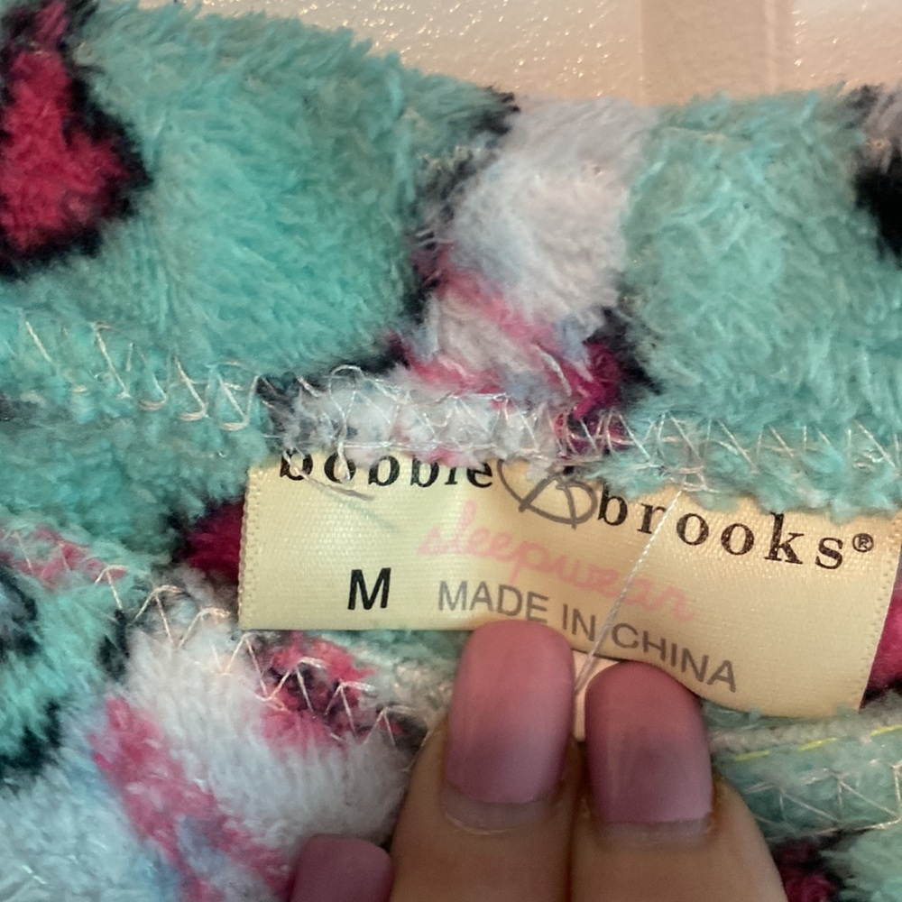Bobbie Brooks mint Green Fleece Llama Graphic Pajama Lounge Pants |Size Medium - Picture 5 of 5